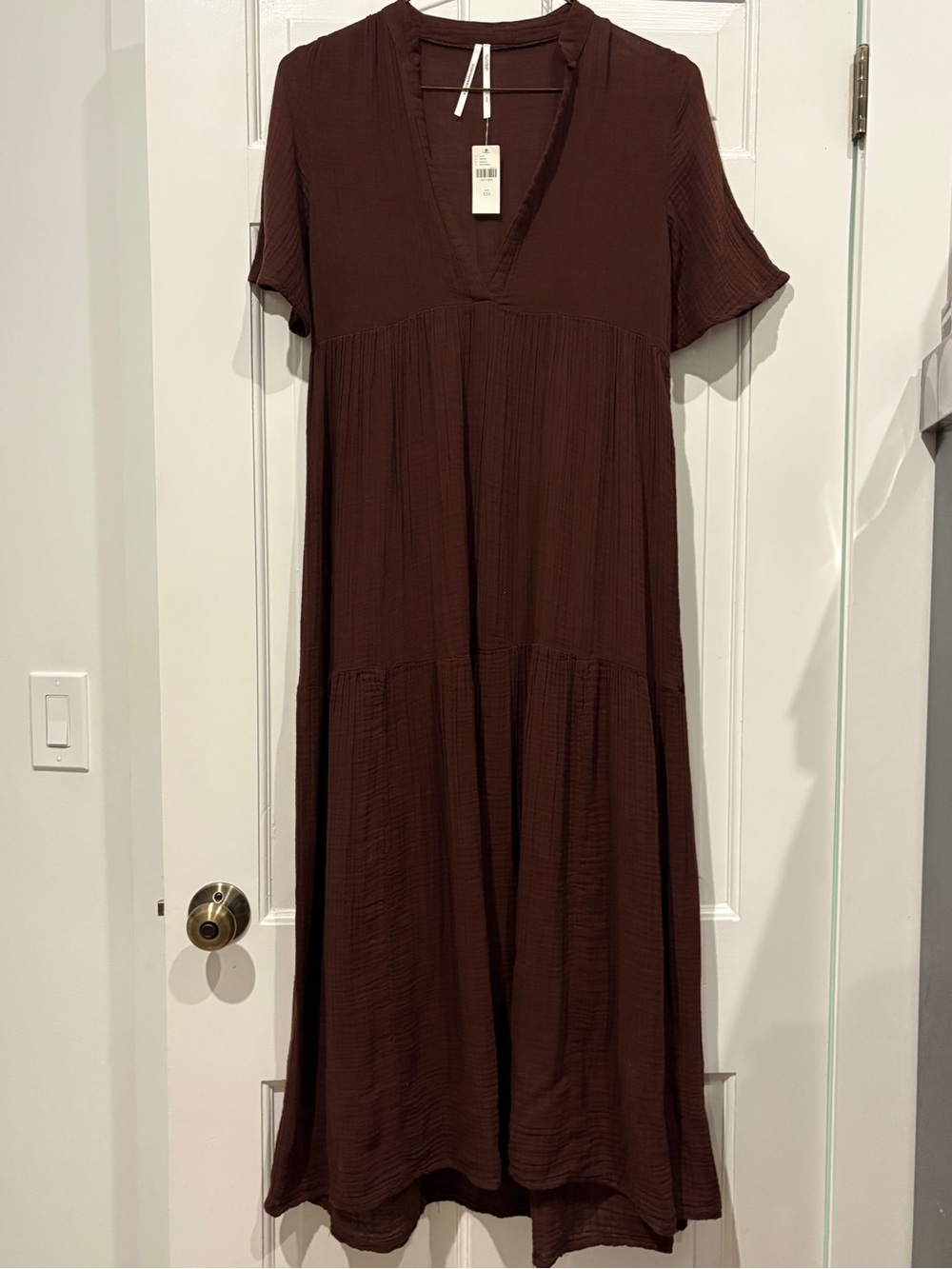Anthropologie Celandine Kallie Flowy Maxi Dress in Hot Fudge XXS NWT - Picture 3 of 4